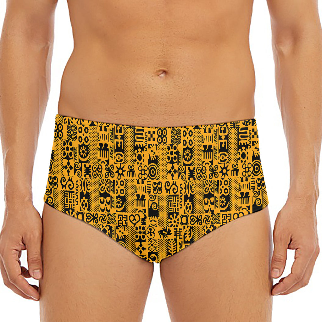 West African Adinkra Tribe Symbols Men's Triangle Swim Briefs