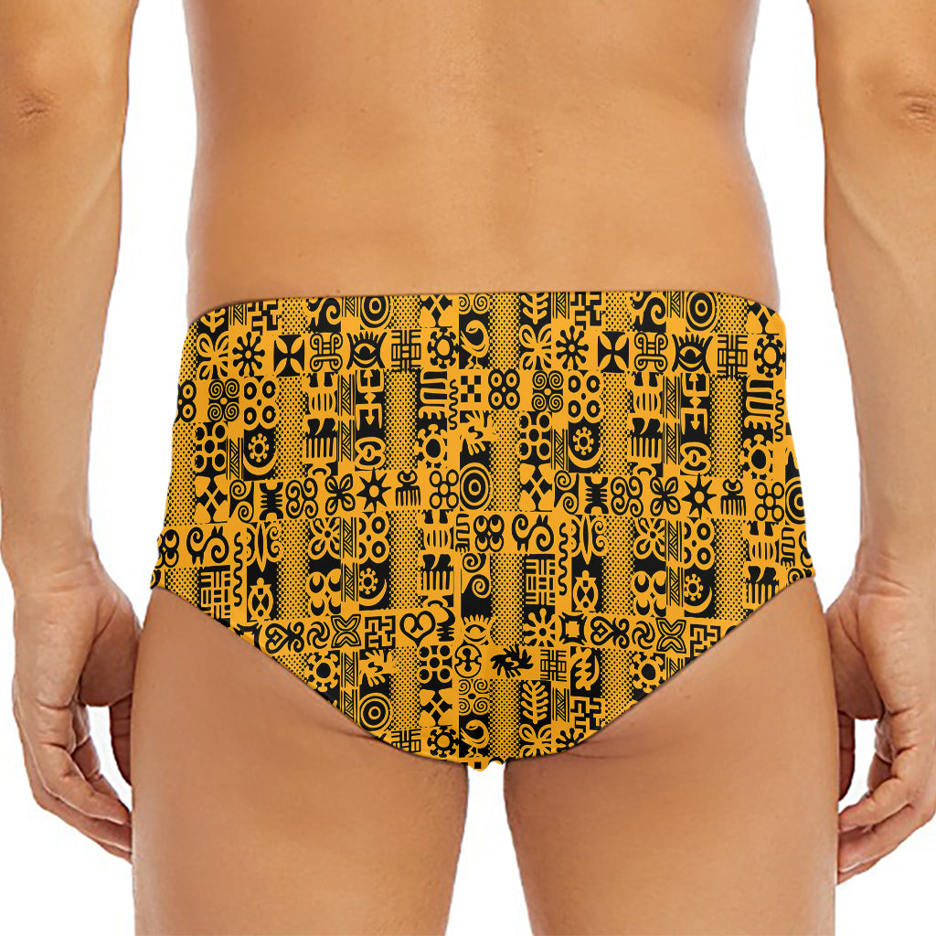 West African Adinkra Tribe Symbols Men's Triangle Swim Briefs
