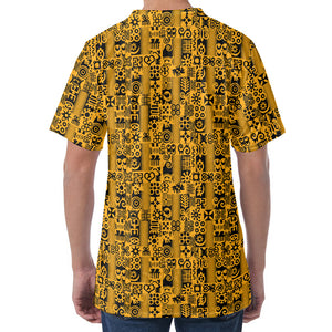 West African Adinkra Tribe Symbols Men's Velvet T-Shirt