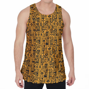 West African Adinkra Tribe Symbols Men's Velvet Tank Top