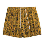 West African Adinkra Tribe Symbols Mesh Shorts