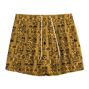 West African Adinkra Tribe Symbols Mesh Shorts