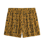 West African Adinkra Tribe Symbols Mesh Shorts