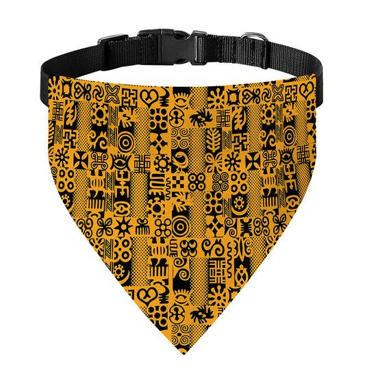West African Adinkra Tribe Symbols Over The Collar Dog Bandana