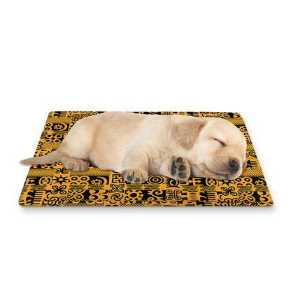 West African Adinkra Tribe Symbols Pet Cooling Mat Cover