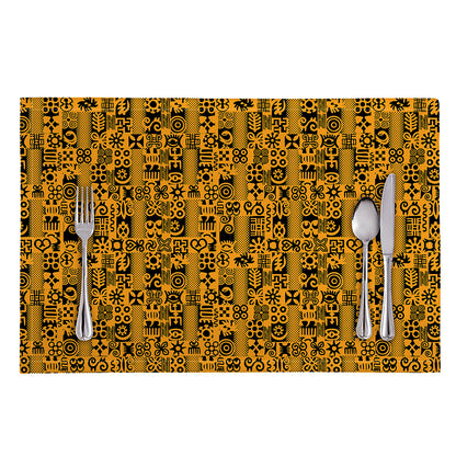 West African Adinkra Tribe Symbols Placemat
