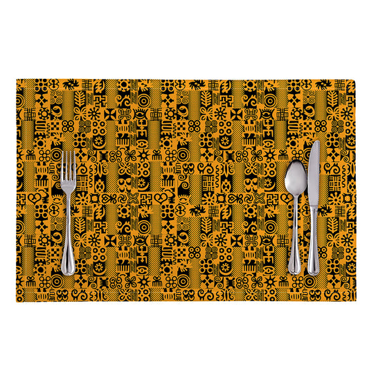West African Adinkra Tribe Symbols Placemat