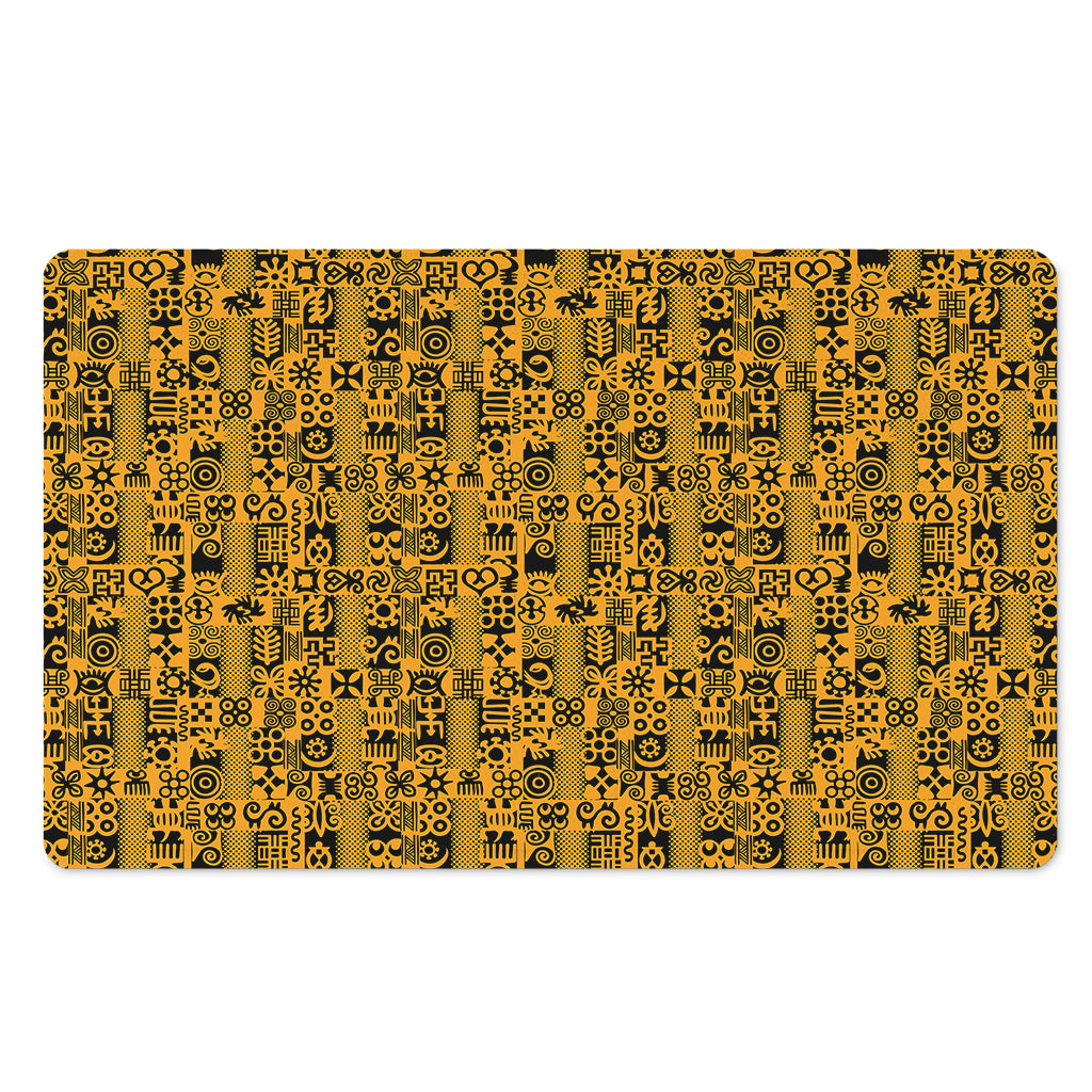 West African Adinkra Tribe Symbols Polyester Doormat