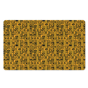 West African Adinkra Tribe Symbols Polyester Doormat