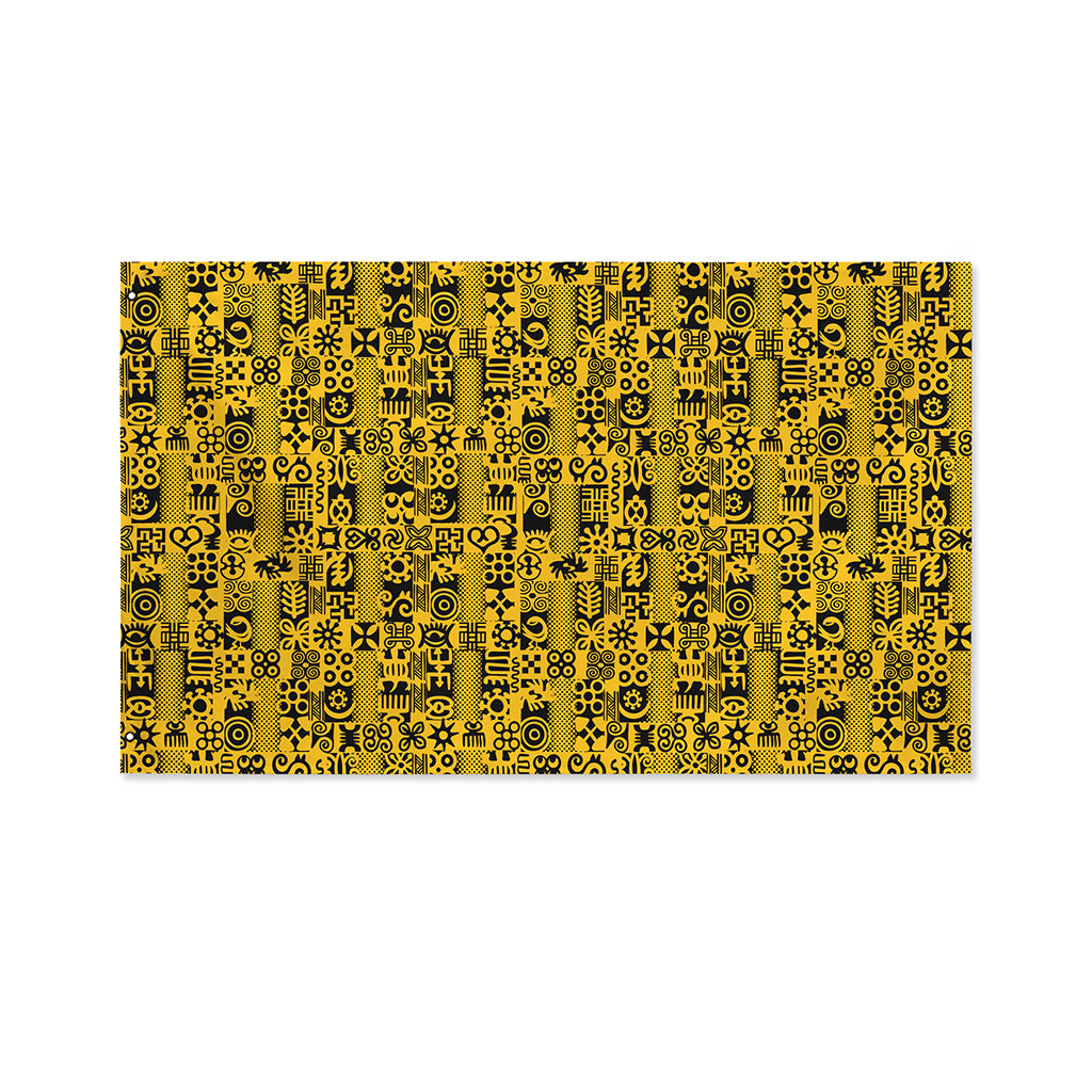 West African Adinkra Tribe Symbols Polyester Flag