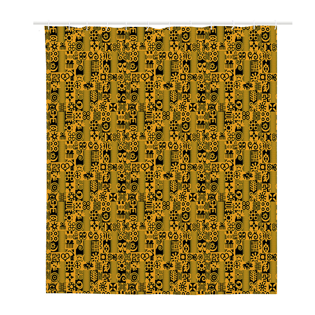 West African Adinkra Tribe Symbols Polyester Shower Curtain