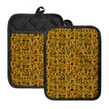 West African Adinkra Tribe Symbols Pot Holders With Pocket