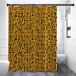 West African Adinkra Tribe Symbols Premium Shower Curtain