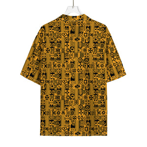 West African Adinkra Tribe Symbols Rayon Hawaiian Shirt