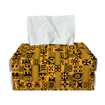 West African Adinkra Tribe Symbols Rectangle Tissue Box Cover