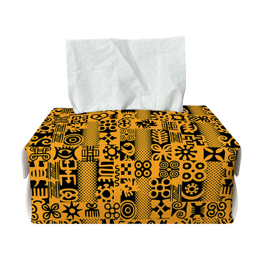 West African Adinkra Tribe Symbols Rectangle Tissue Box Cover