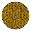 West African Adinkra Tribe Symbols Round Floor Mat