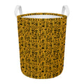 West African Adinkra Tribe Symbols Round Laundry Basket