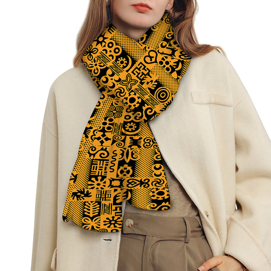 West African Adinkra Tribe Symbols Scarf