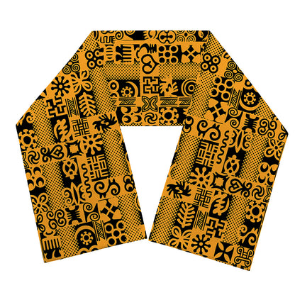 West African Adinkra Tribe Symbols Scarf