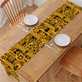West African Adinkra Tribe Symbols Table Runner