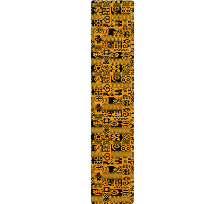 West African Adinkra Tribe Symbols Table Runner