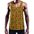 West African Adinkra Tribe Symbols Men's Workout Tank Top