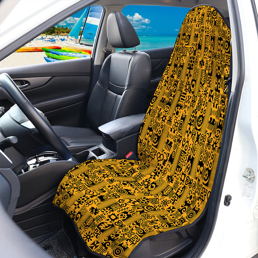 West African Adinkra Tribe Symbols Waterproof Car Seat Cover