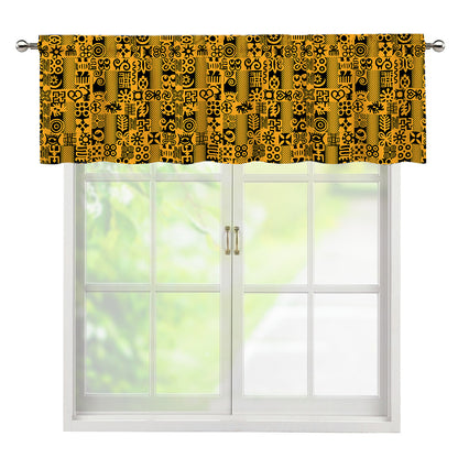 West African Adinkra Tribe Symbols Window Valance