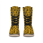 West African Adinkra Tribe Symbols Winter Boots