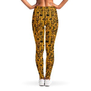 West African Adinkra Tribe Symbols Women's Leggings