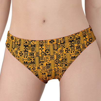 West African Adinkra Tribe Symbols Women's Panties