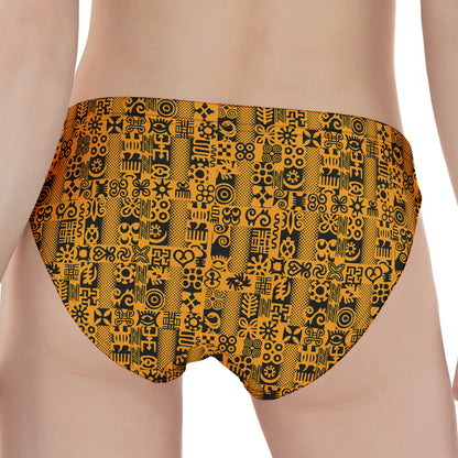 West African Adinkra Tribe Symbols Women's Panties