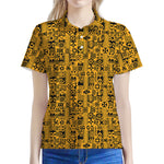 West African Adinkra Tribe Symbols Women's Polo Shirt