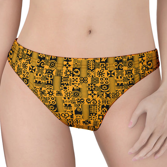 West African Adinkra Tribe Symbols Women's Thong