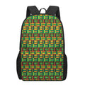 West African Kente Tribal Pattern Print 17 Inch Backpack