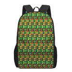 West African Kente Tribal Pattern Print 17 Inch Backpack