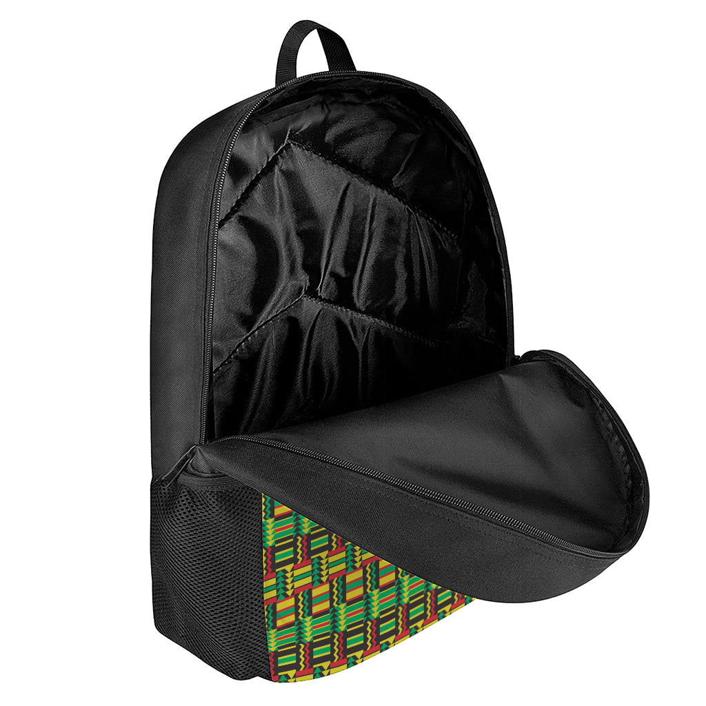 West African Kente Tribal Pattern Print 17 Inch Backpack