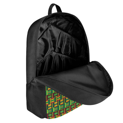 West African Kente Tribal Pattern Print 17 Inch Backpack