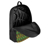West African Kente Tribal Pattern Print 17 Inch Backpack
