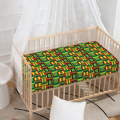 West African Kente Tribal Pattern Print Baby Crib Sheet
