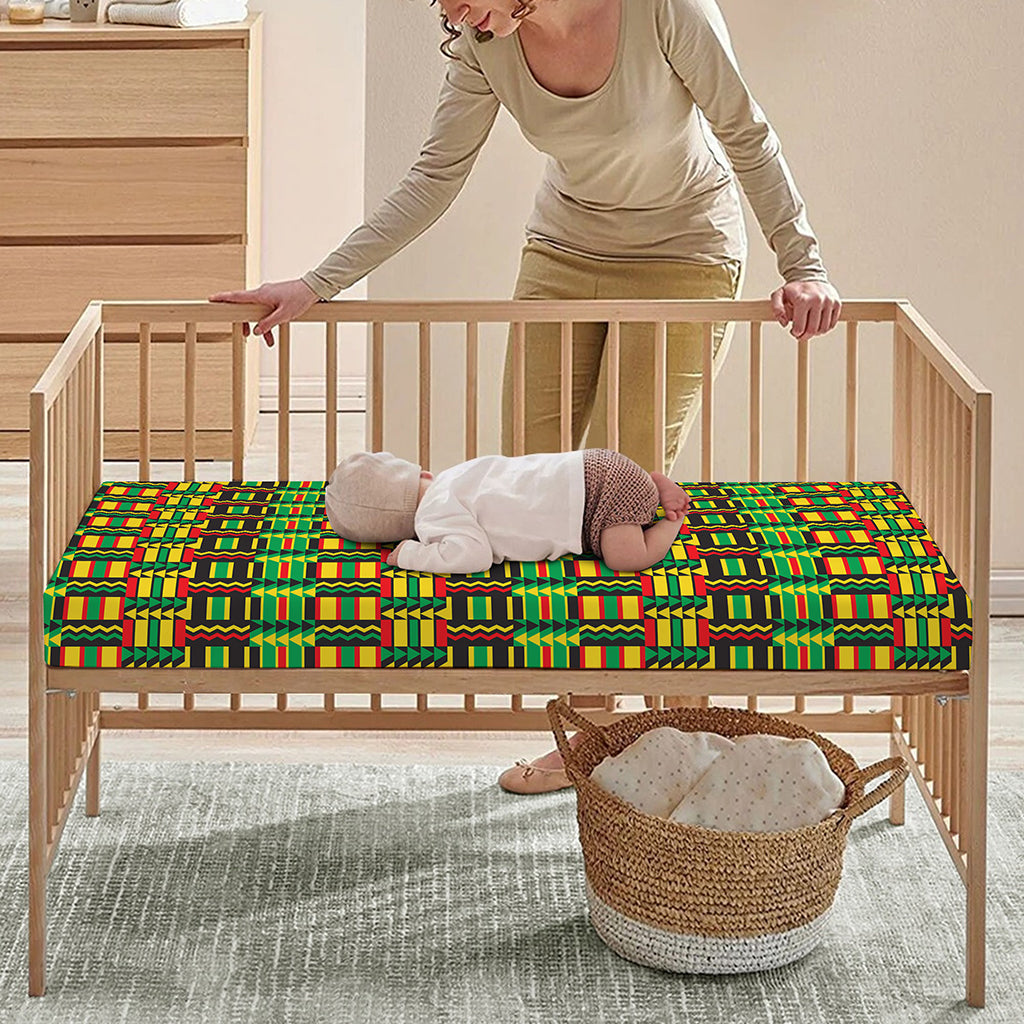 West African Kente Tribal Pattern Print Baby Crib Sheet