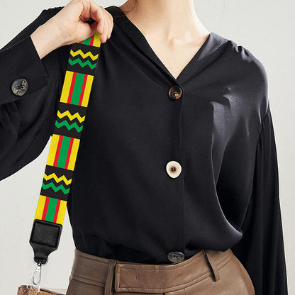 West African Kente Tribal Pattern Print Bag Strap