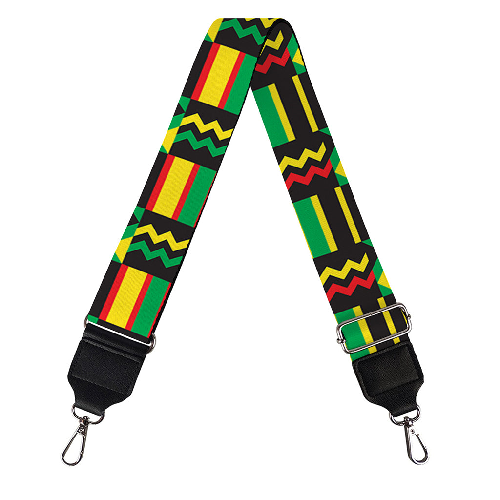 West African Kente Tribal Pattern Print Bag Strap