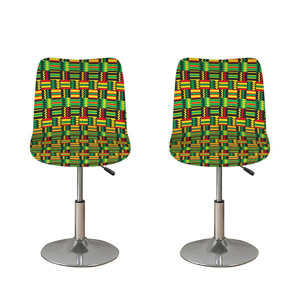 West African Kente Tribal Pattern Print Bar Stool Covers