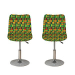 West African Kente Tribal Pattern Print Bar Stool Covers