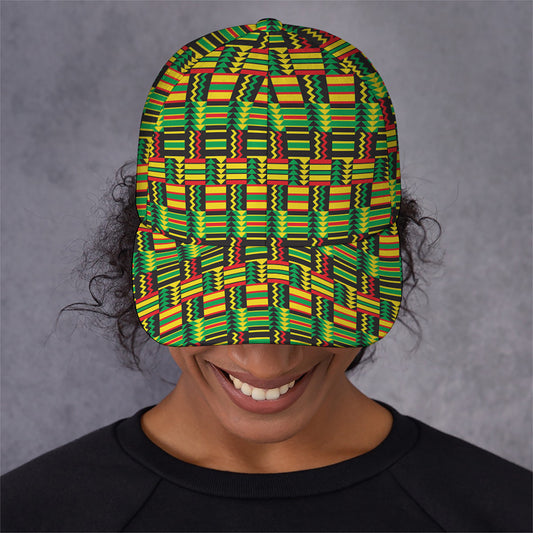 West African Kente Tribal Pattern Print Baseball Cap