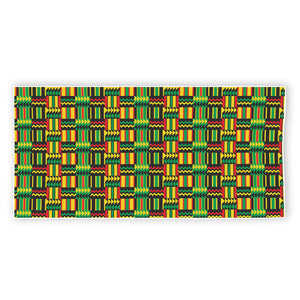 West African Kente Tribal Pattern Print Beach Towel