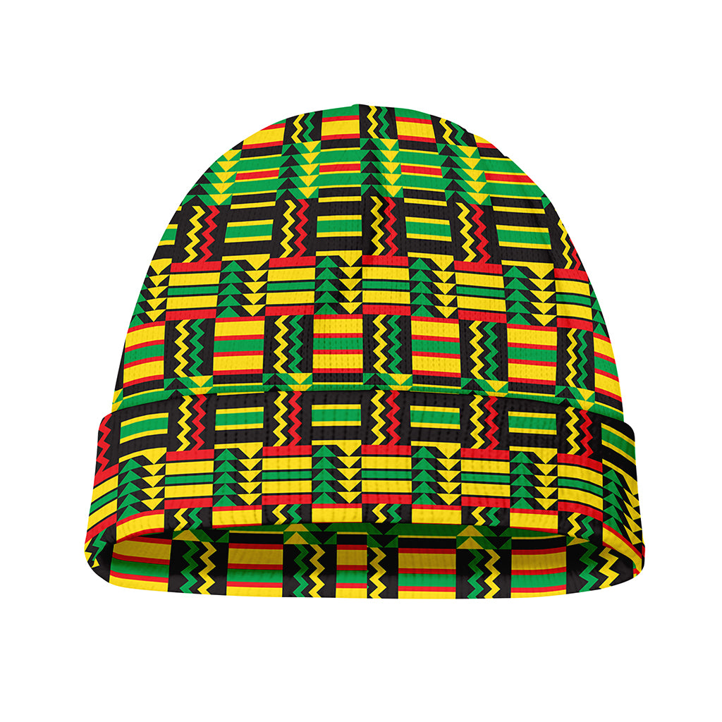 West African Kente Tribal Pattern Print Beanie