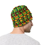 West African Kente Tribal Pattern Print Beanie